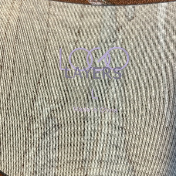 LOGO Lori Goldstein Brown & Silver Sleeveless Dress Light Flowly L - Picture 5 of 6